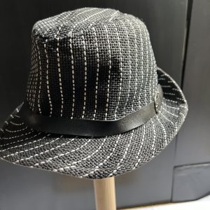 Mens Trilby Hat Grey and White