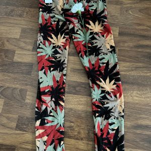 ladies leggings colourful leaf design one size