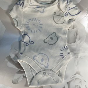 Grey Baby Vest 0-1month Tigers and Bears Design