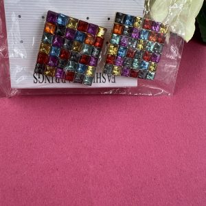 Gold Plated Multi-coloured gemstone earrings