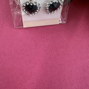 Heart shaped gemstone set earrings