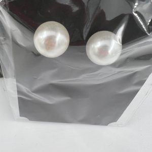 Large costume pearl stud earrings