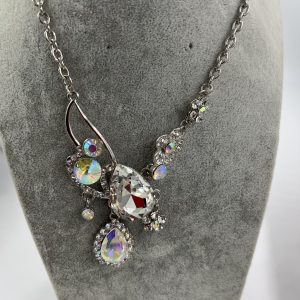 Beautiful Necklace silver plated set with gemstones
