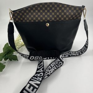 Medium size Cross Body Bag Black with Design
