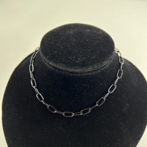 Black link necklace