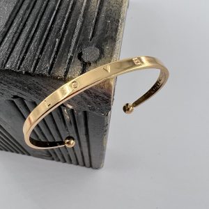 Gold Plated Bangle with design" Love"