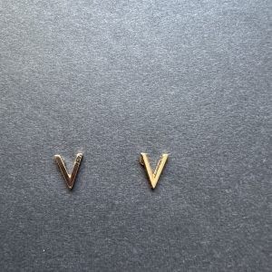 Gold Plated "V" shaped earrings