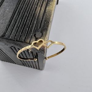 Gold Plated Double Heart design bangle