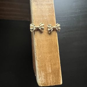 Gold plated bow stud earrings
