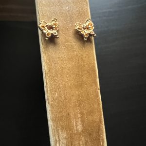 Gold plated butterfly stud earrings