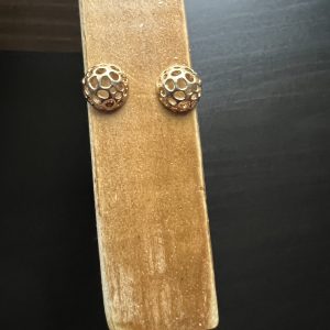 Gold plated stud earrings with decorative design