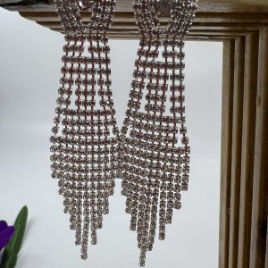 Vintage style rhinestone set drop earrings