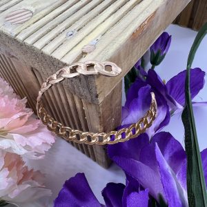 Rose gold plated link style bracelet