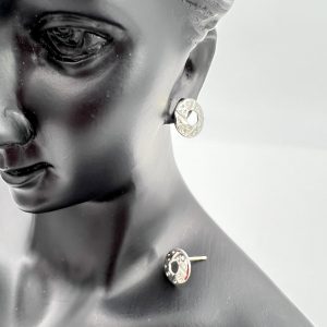 Circular stud slightly domed stud earrings 1piece colour Silver