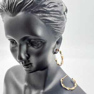 Twisted hoop earrings.