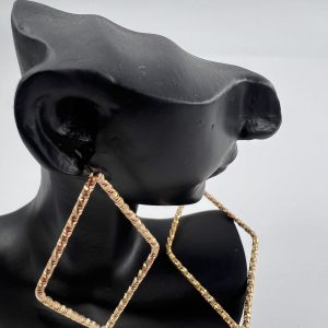 Geometric hoop earrings 1piece colour Gold
