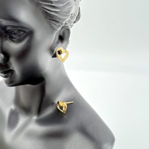 Heart shaped stud earrings