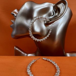 Large hoop cluster design earrings