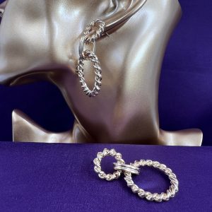 Chunky twist hoop design earrings