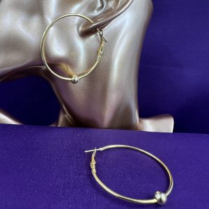 Hoop earrings with small ball on each