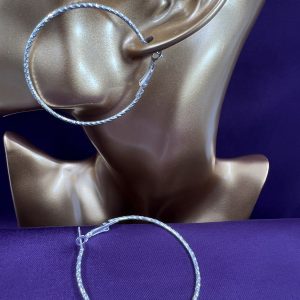Large hoop earrings with decorative design