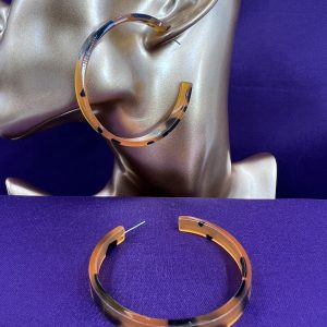 Acrylic large hoop earrings with design