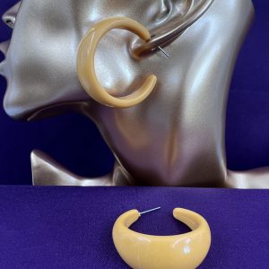 Large acrylic hoop earrings antique style