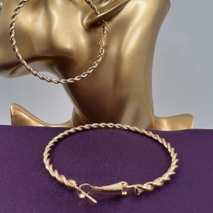 Large hoop earrings twist design