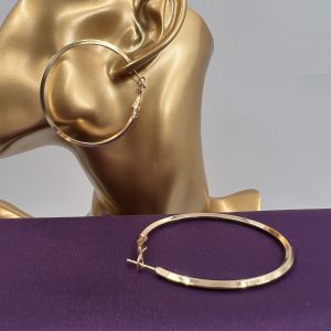 Large hoop earrings bevelled edge design