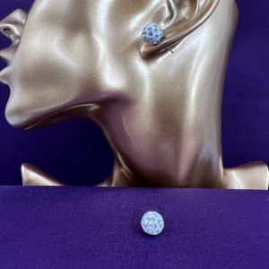 Ball shaped stud earrings with gemstones
