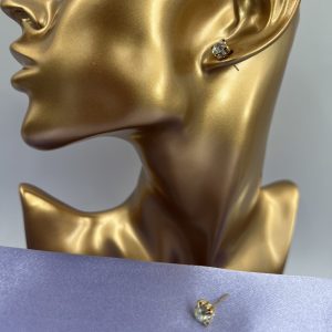 Studs earrings with gemstone setting colour yellow gold fitting with gemstone