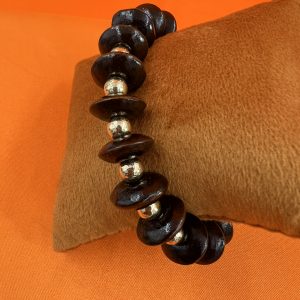 Ebony wood bracelet with decorative design