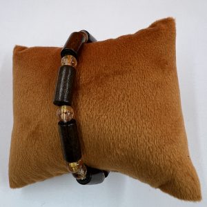 Brown wooden bracelet with bead separaters