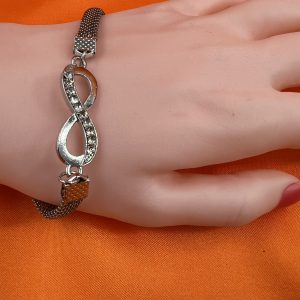 Bow design bracelet set with gemstones