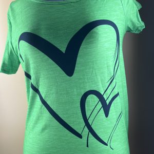 One Size Green top with Heart design