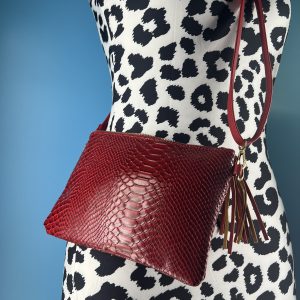 Faux snakeskin Bag with Tassel