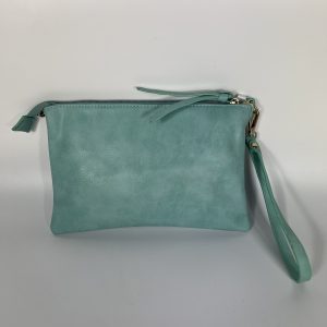 Teal coloured clutch or purse bag small