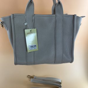 Grey faux leather bag