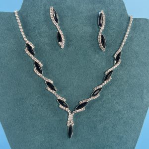 Black Rhinestone Marquise cut necklace