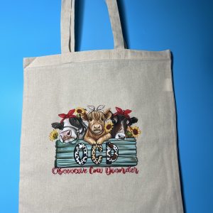 Canvas tote bag farmhouse design