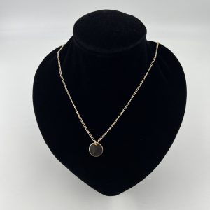 Gold plated link chain with disc