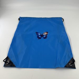 Dark blue polyester drawstring bag