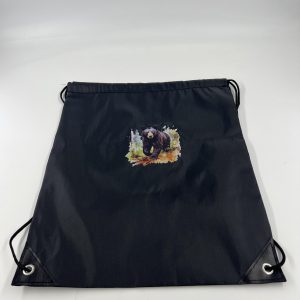 Black drawstring bag