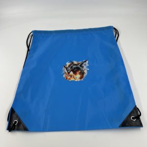 Dark blue polyester drawstring bag