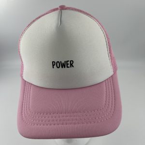 White and pink baseball cap