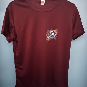 deep burgundy ribbed crewneck standard unisex regular fit t shirt