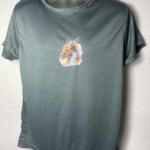 charcoal gray reinforced crew neck performance synthetic t shirt