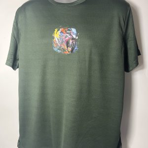 forest green standard medium fit polyester spandex blend  t shirt