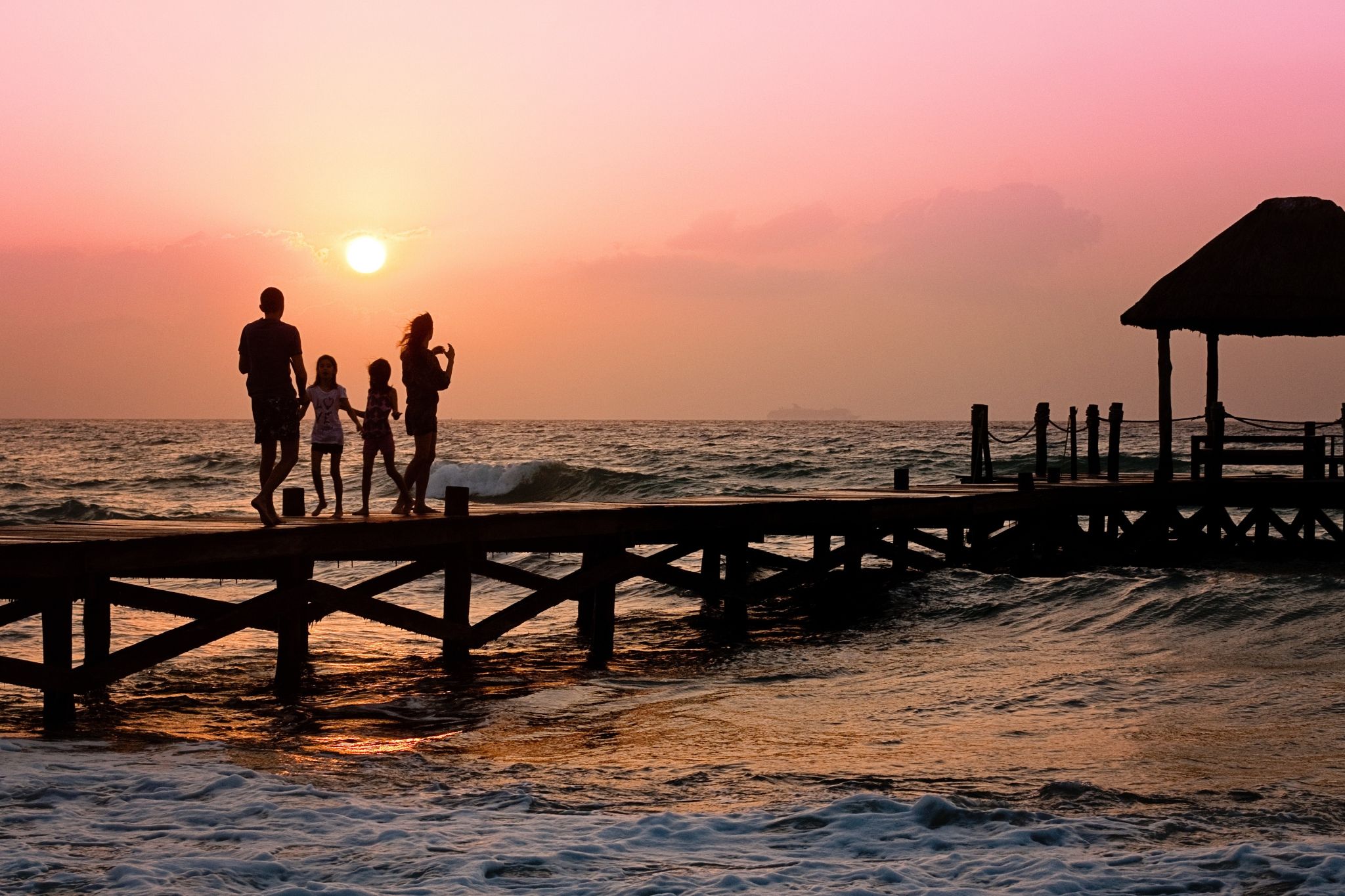 A family on a beach holiday