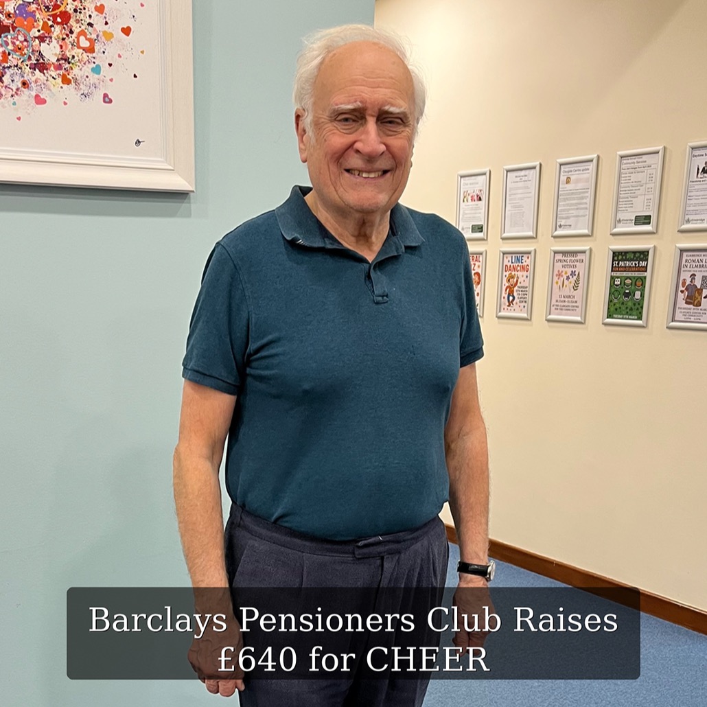 Barclays Pensioners Club Raises £640 for CHEER
A huge thank you to the Barclays London Western Pensioners Club for their wonderful donation of £320, with @barclaysuk kindly matching the amount to bring the total to an amazing £640 for CHEER.
Support like this makes a real difference, helping us continue our work to ensure older people in Elmbridge feel connected, supported, and valued.
The Barclays London Western Pensioners Club provides welfare support for pensioners of Barclays Bank and related companies. Members meet every two months for lunch, and at their Christmas Lunch they hold a charity raffle, with the amount raised matched by Barclays Bank, a fantastic example of community spirit in action.
If you are a Barclays pensioner and would like to join the Club, please contact John Baldwin, Chair of the Club, at john@oneofthebaldwins.com.
You too can help older people in Elmbridge feel connected and supported:
Donate: cheer-elmbridge.org.uk/support-us
Volunteer: cheer-elmbridge.org.uk/volunteer-with-us
#ThankYou #CommunitySupport #Elmbridge #OlderPeople #CHEERCharity #Volunteer #Donate